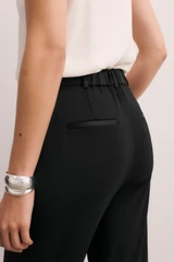 Clever Crepe Lexington Flared Trousers Black