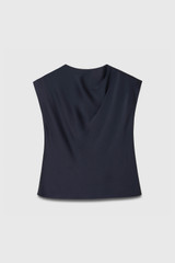 Skye Blouse Midnight Navy Satin