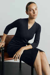 Valerio Dress Navy Sculpt Knit