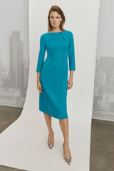 Maybury Dress Vivid Turquoise Sculpt Stretch Crepe