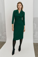 Westbury Dress Forest Green Wool Crepe