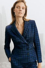 Amerton Jacket Navy Metallic Houndstooth Tweed