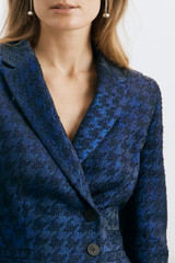 Amerton Jacket Navy Metallic Houndstooth Tweed