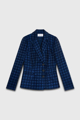Amerton Jacket Navy Metallic Houndstooth Tweed