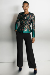 Venetia Jacket Teal Multicolour Jacquard