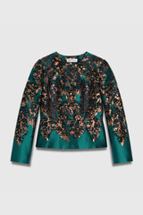 Venetia Jacket Teal Multicolour Jacquard