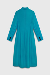 Belmore Coat Vivid Turquoise Wool Blend Twill
