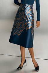 Astor Skirt Navy Multicolour Jacquard