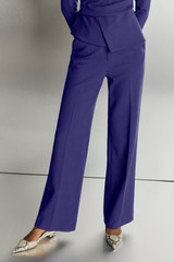 Adelaide Wide-Leg Trousers Dark Violet Stretch Tailoring