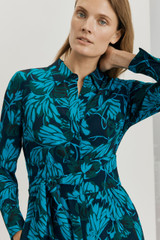 Sirolo Dress Forest Green And Navy Multicolour Crepe