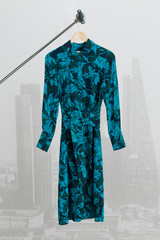 Sirolo Dress Forest Green And Navy Multicolour Crepe
