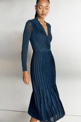 Minori Dress Navy Metallic Knit