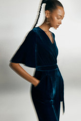 Langford Jumpsuit Dark Teal Velvet