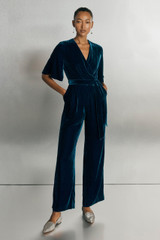 Langford Jumpsuit Dark Teal Velvet