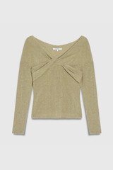Zora Top Gold Metallic Knit
