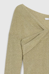 Zora Top Gold Metallic Knit
