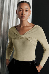 Zora Top Gold Metallic Knit