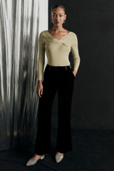 Zora Top Gold Metallic Knit