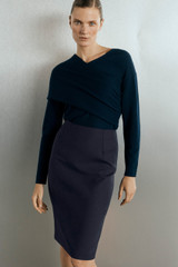 Ultimate Wool Pencil Skirt Navy