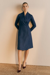 Battersea Dress Navy Wool Blend