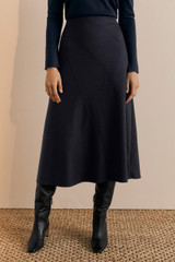 Ciano Skirt Navy Wool Blend