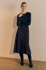 Ciano Skirt Navy Wool Blend