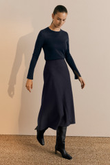 Ciano Skirt Navy Wool Blend