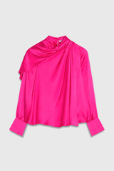 Knightsbridge Blouse Vivid Magenta Silk Satin