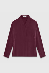Bowery Blouse Plum Stretch Silk