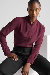 Bowery Blouse Plum Stretch Silk