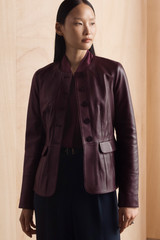 Bowery Blouse Plum Stretch Silk Bowery Blouse Plum Stretch Silk