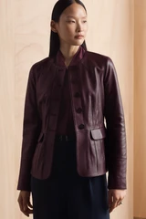 Bowery Blouse Plum Stretch Silk