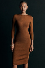 Giverny Dress Bronze Metallic Knit
