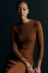 Giverny Dress Bronze Metallic Knit