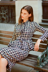 Corla Jacket Navy Multicolour Tweed
