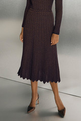 Irvine Skirt Navy And Bronze Metallic Knit