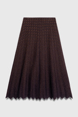 Irvine Skirt Navy And Bronze Metallic Knit