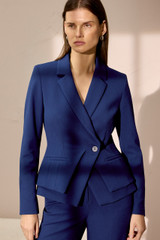 Loretta Jacket Indigo Blue Sculpt Stretch Crepe