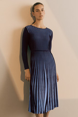 Mara Dress Navy And Cornflower Blue Stretch Knit