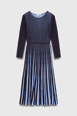 Mara Dress Navy And Cornflower Blue Stretch Knit