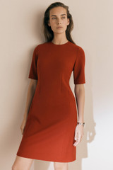 Miramere Dress Sienna Orange Sculpt Stretch Crepe