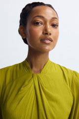 Carlton Silk Dress Chartreuse