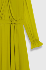 Carlton Silk Dress Chartreuse