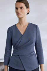 Adara Jacquard Top Blue Multicolour