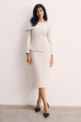 Palmerston Tweed Dress Winter White