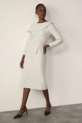 Palmerston Tweed Dress Winter White