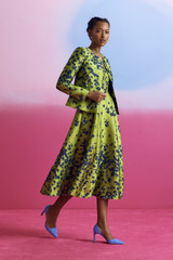 Valance Jacquard Dress Chartreuse And Navy