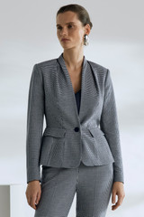 Mira Houndstooth Jacket Navy And Ivory