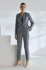 Mira Houndstooth Jacket Navy And Ivory