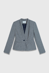 Mira Houndstooth Jacket Navy And Ivory